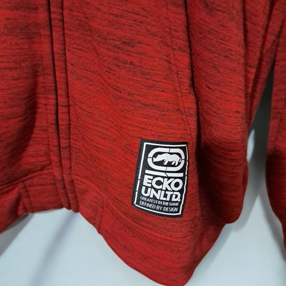 Men’s Ecko Unlimited Hooded Fleece Top Red  Large NWT - Picture 10 of 13